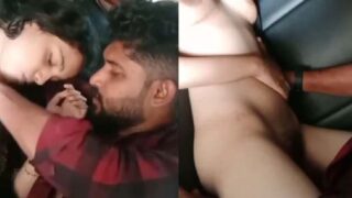 Car mein slim girlfriend ki hairy chut ki chudai